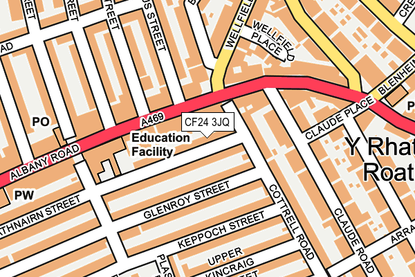 CF24 3JQ map - OS OpenMap – Local (Ordnance Survey)