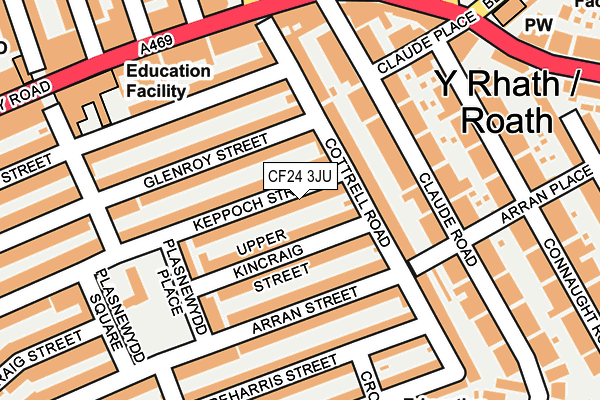 CF24 3JU map - OS OpenMap – Local (Ordnance Survey)