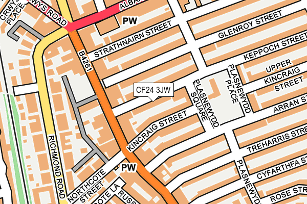 CF24 3JW map - OS OpenMap – Local (Ordnance Survey)