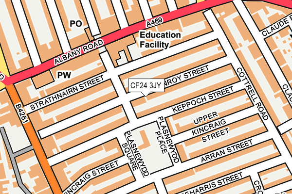 CF24 3JY map - OS OpenMap – Local (Ordnance Survey)