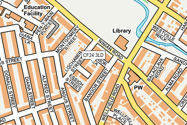 CF24 3LD map - OS OpenMap – Local (Ordnance Survey)