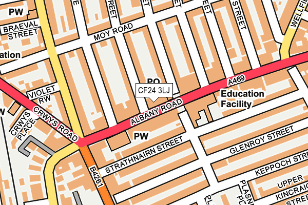 CF24 3LJ map - OS OpenMap – Local (Ordnance Survey)