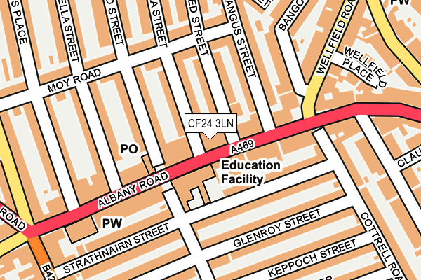 CF24 3LN map - OS OpenMap – Local (Ordnance Survey)