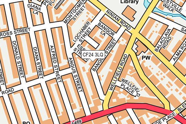 CF24 3LQ map - OS OpenMap – Local (Ordnance Survey)