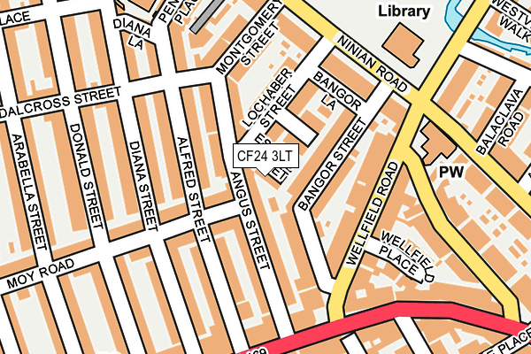 CF24 3LT map - OS OpenMap – Local (Ordnance Survey)