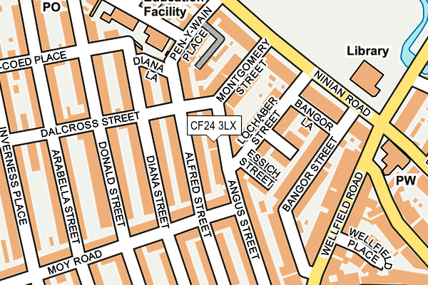 CF24 3LX map - OS OpenMap – Local (Ordnance Survey)