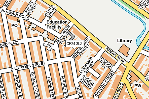 CF24 3LZ map - OS OpenMap – Local (Ordnance Survey)