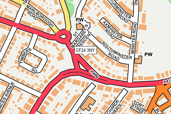 CF24 3NY map - OS OpenMap – Local (Ordnance Survey)