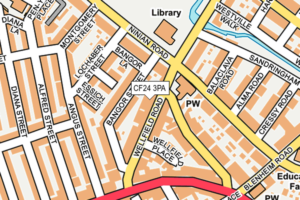 CF24 3PA map - OS OpenMap – Local (Ordnance Survey)