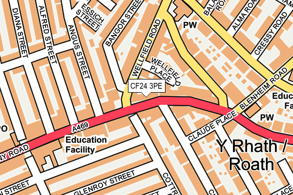 CF24 3PE map - OS OpenMap – Local (Ordnance Survey)