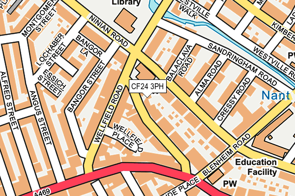 CF24 3PH map - OS OpenMap – Local (Ordnance Survey)