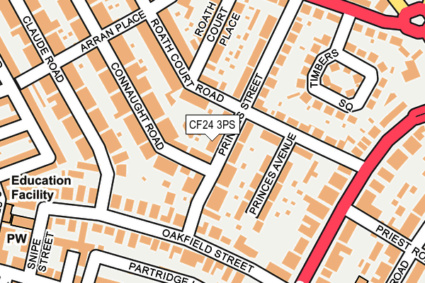 CF24 3PS map - OS OpenMap – Local (Ordnance Survey)
