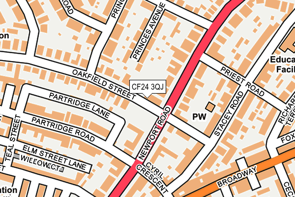 CF24 3QJ map - OS OpenMap – Local (Ordnance Survey)