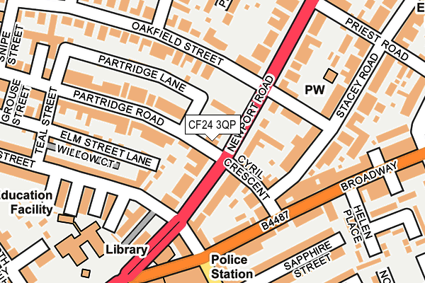 CF24 3QP map - OS OpenMap – Local (Ordnance Survey)