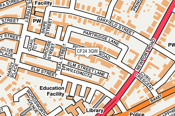 CF24 3QW map - OS OpenMap – Local (Ordnance Survey)