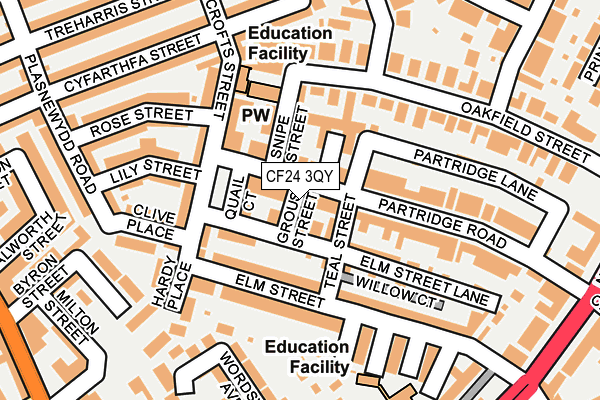 CF24 3QY map - OS OpenMap – Local (Ordnance Survey)