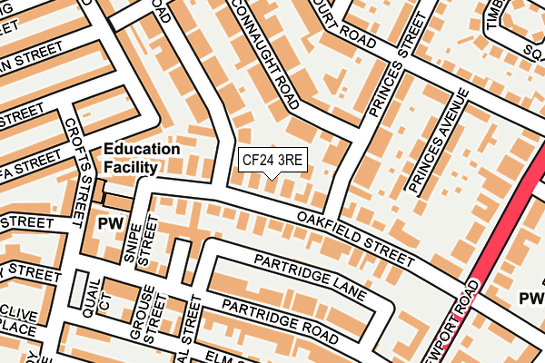 CF24 3RE map - OS OpenMap – Local (Ordnance Survey)