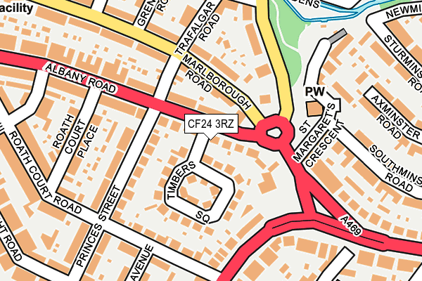 CF24 3RZ map - OS OpenMap – Local (Ordnance Survey)