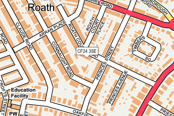 CF24 3SE map - OS OpenMap – Local (Ordnance Survey)