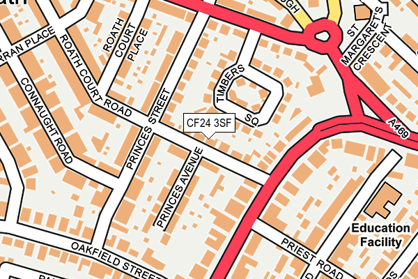 CF24 3SF map - OS OpenMap – Local (Ordnance Survey)