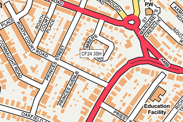 CF24 3SH map - OS OpenMap – Local (Ordnance Survey)