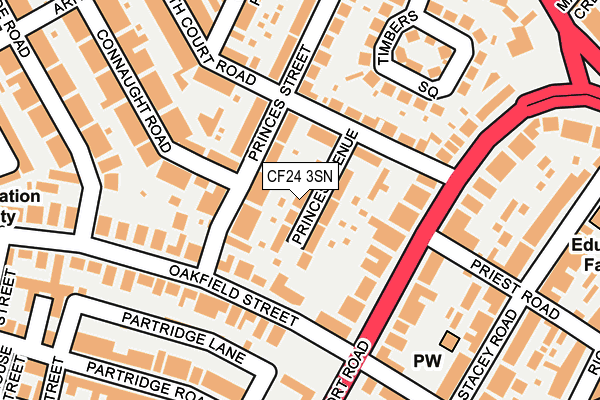 CF24 3SN map - OS OpenMap – Local (Ordnance Survey)