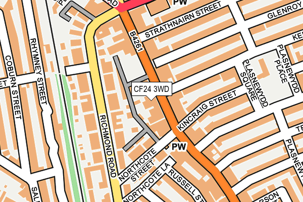 CF24 3WD map - OS OpenMap – Local (Ordnance Survey)