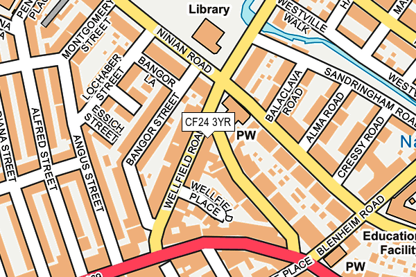 CF24 3YR map - OS OpenMap – Local (Ordnance Survey)