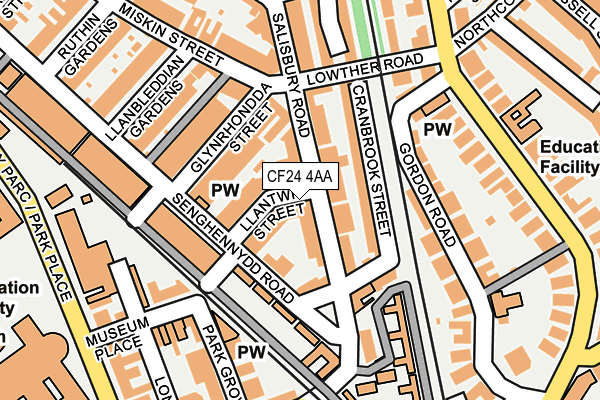 CF24 4AA map - OS OpenMap – Local (Ordnance Survey)