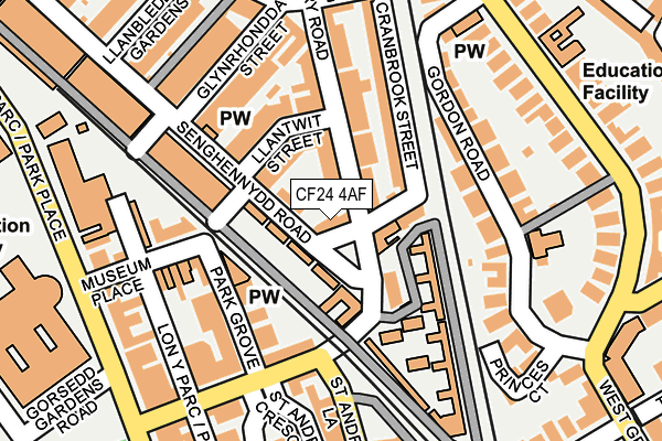 CF24 4AF map - OS OpenMap – Local (Ordnance Survey)