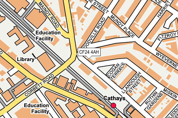 CF24 4AH map - OS OpenMap – Local (Ordnance Survey)