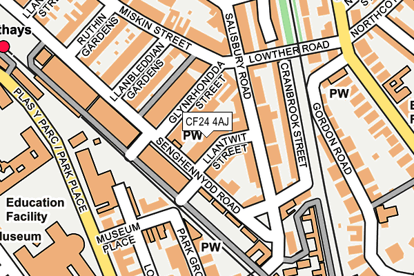 CF24 4AJ map - OS OpenMap – Local (Ordnance Survey)
