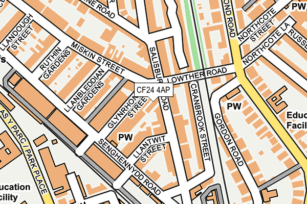 CF24 4AP map - OS OpenMap – Local (Ordnance Survey)