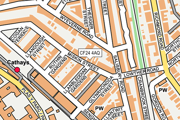 CF24 4AQ map - OS OpenMap – Local (Ordnance Survey)