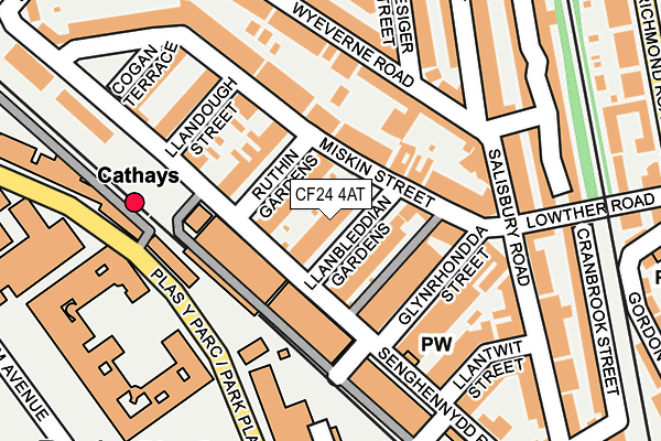 CF24 4AT map - OS OpenMap – Local (Ordnance Survey)