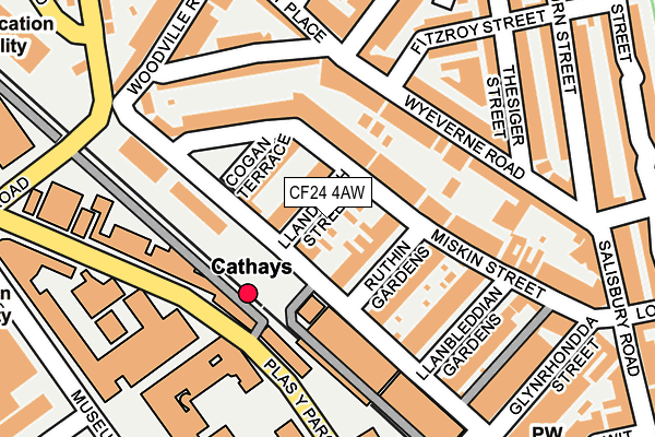 CF24 4AW map - OS OpenMap – Local (Ordnance Survey)