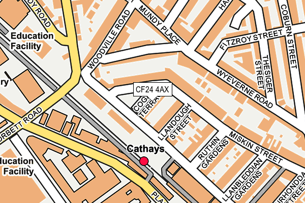 CF24 4AX map - OS OpenMap – Local (Ordnance Survey)