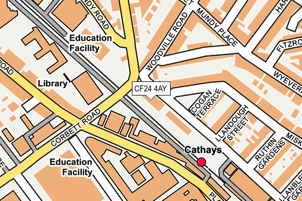 CF24 4AY map - OS OpenMap – Local (Ordnance Survey)