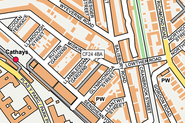 CF24 4BA map - OS OpenMap – Local (Ordnance Survey)