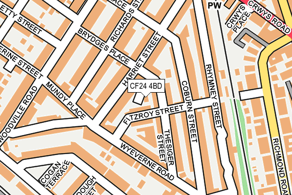 CF24 4BD map - OS OpenMap – Local (Ordnance Survey)