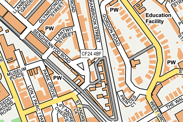 CF24 4BF map - OS OpenMap – Local (Ordnance Survey)