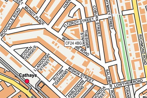 CF24 4BG map - OS OpenMap – Local (Ordnance Survey)