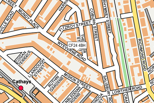 CF24 4BH map - OS OpenMap – Local (Ordnance Survey)