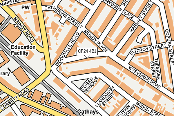 CF24 4BJ map - OS OpenMap – Local (Ordnance Survey)