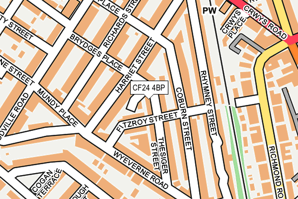 CF24 4BP map - OS OpenMap – Local (Ordnance Survey)