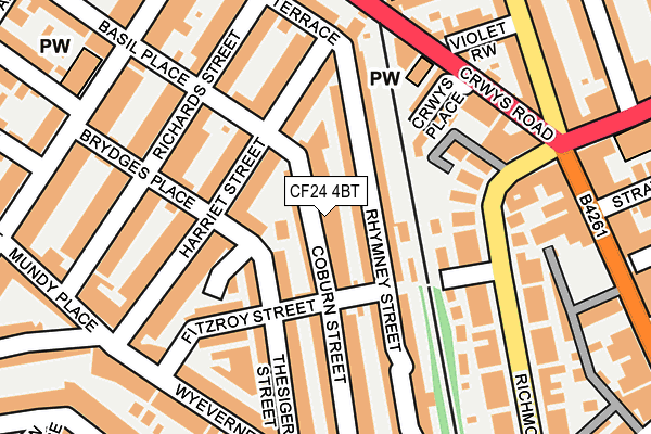 CF24 4BT map - OS OpenMap – Local (Ordnance Survey)