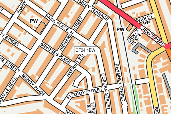 CF24 4BW map - OS OpenMap – Local (Ordnance Survey)