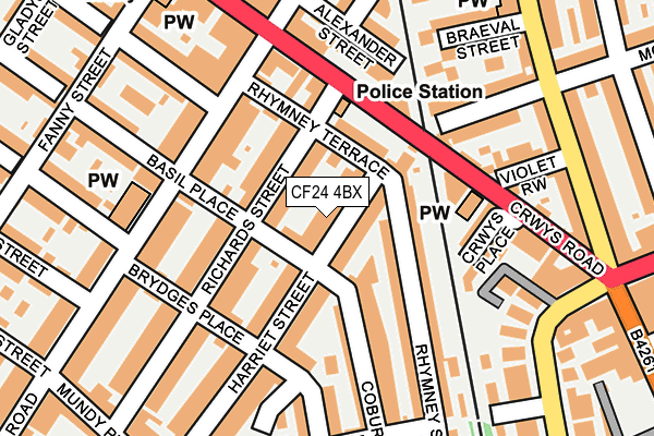 CF24 4BX map - OS OpenMap – Local (Ordnance Survey)