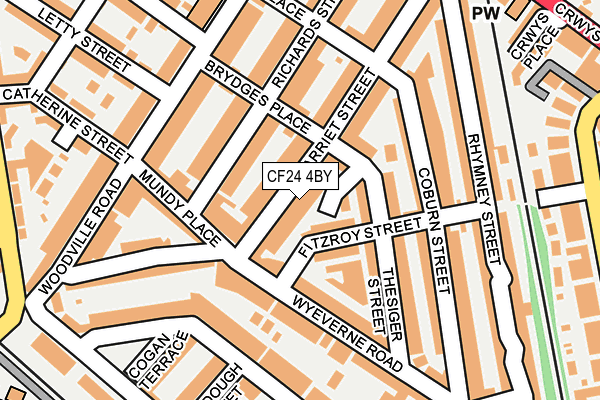 CF24 4BY map - OS OpenMap – Local (Ordnance Survey)