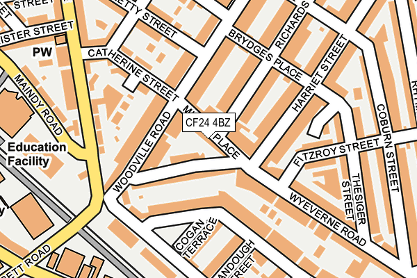 CF24 4BZ map - OS OpenMap – Local (Ordnance Survey)